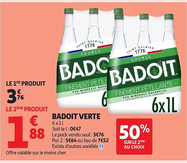 BADOIT VERTE 6 x 1L