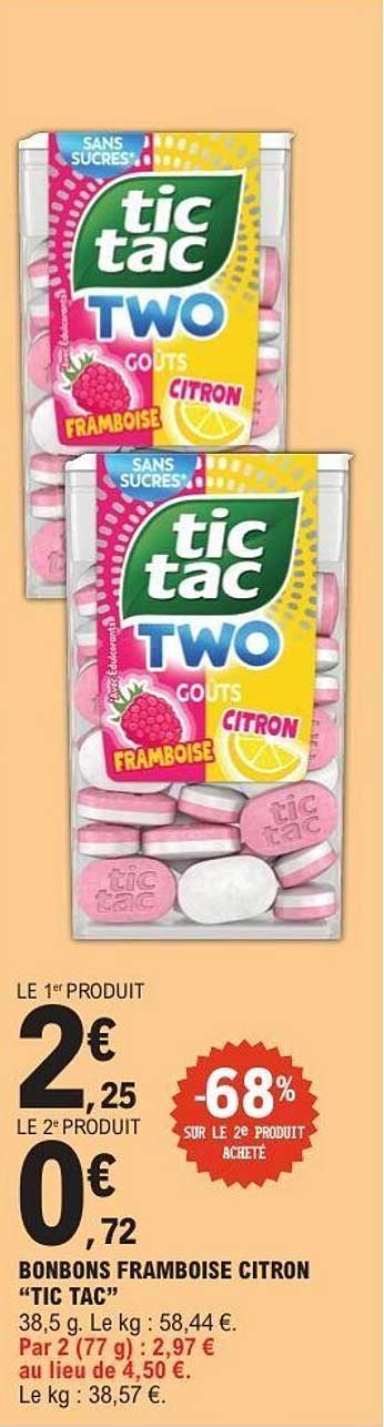 BONBONS FRAMBOISE CITRON "TIC TAC"