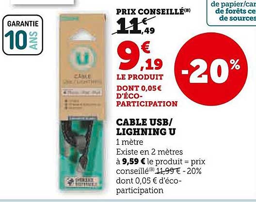 CABLE USB/ LIGHLNING U