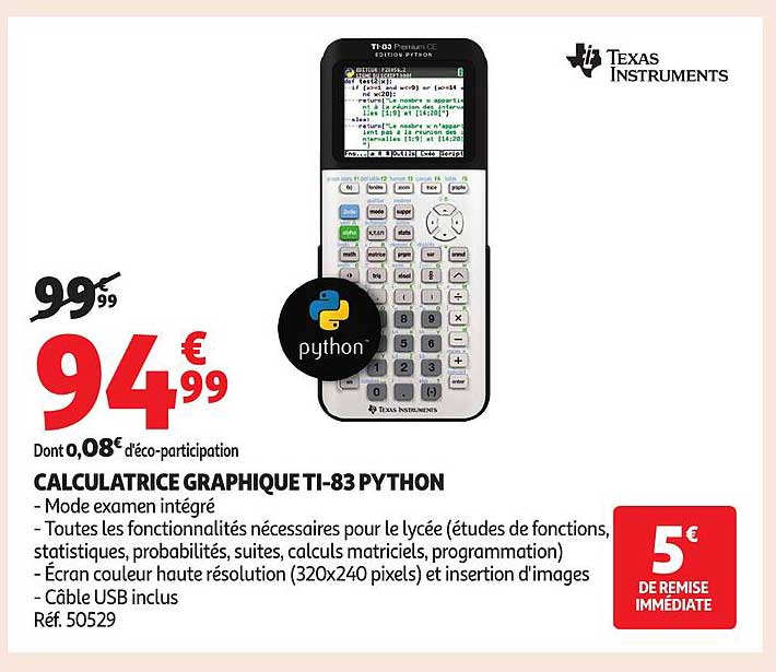 CALCULATRICE GRAPHIQUE TI-83 PYTHON