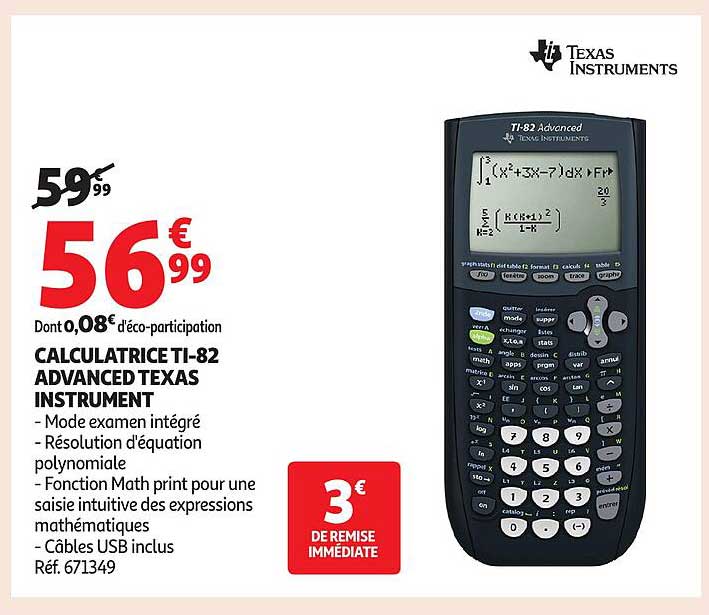 CALCULATRICE TI-82 ADVANCED TEXAS INSTRUMENT