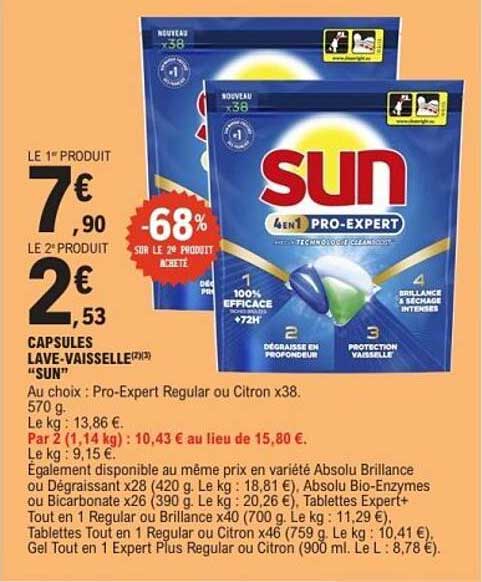 CAPSULES LAVE-VAISSELLE(12) “SUN”