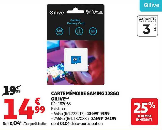 CARTE MÉMOIRE GAMING 128GO QILIVE