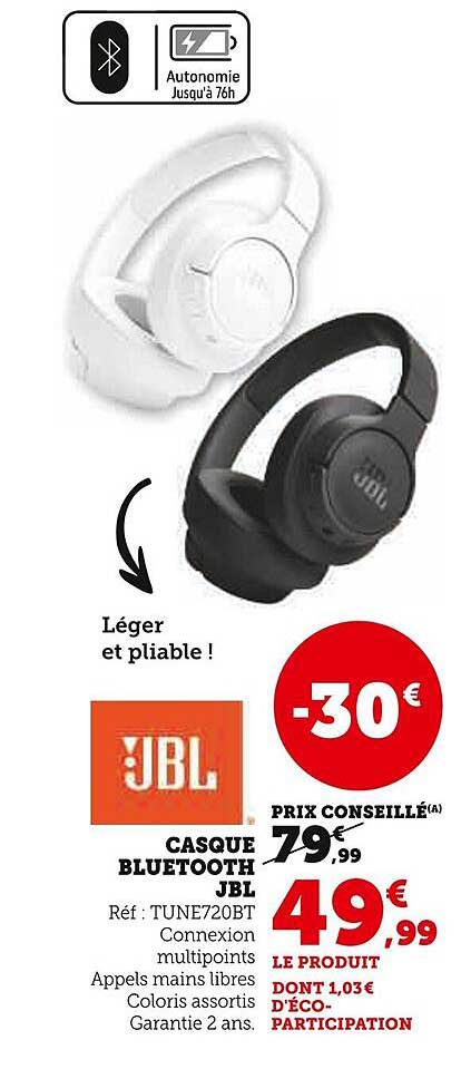 CASQUE BLUETOOTH JBL