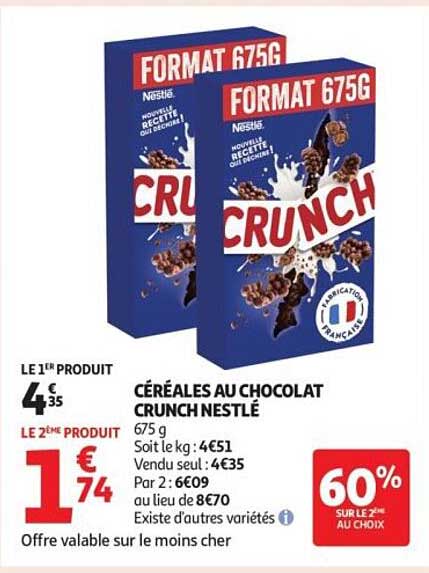 CÉRÉALES AU CHOCOLAT CRUNCH NESTLÉ