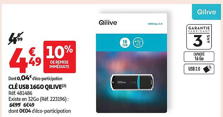 CLÉ USB 16GO QILIVE