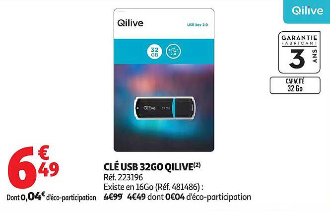 CLÉ USB 32GO QILIVE