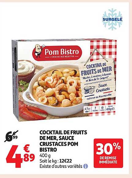 COCKTAIL DE FRUITS DE MER, SAUCE CRUSTACÉS POM BISTRO
