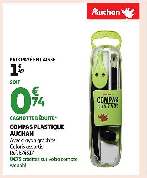 COMPAS PLASTIQUE AUCHAN
