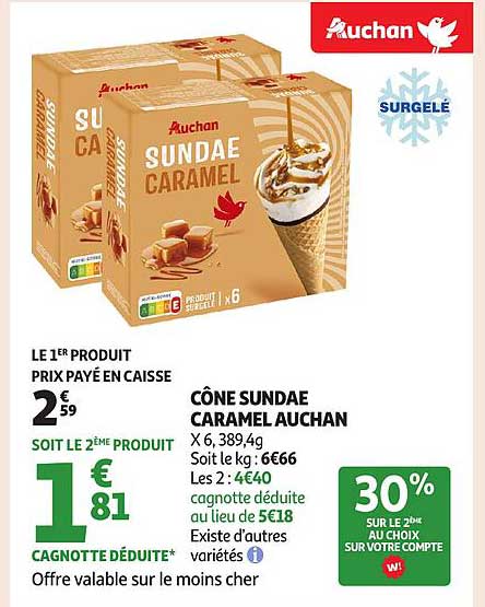 CONE SUNDAE CARAMEL AUCHAN