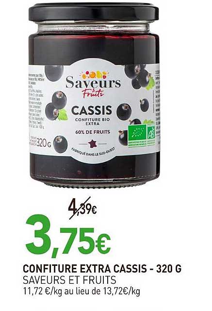 CONFITURE EXTRA CASSIS - 320 G