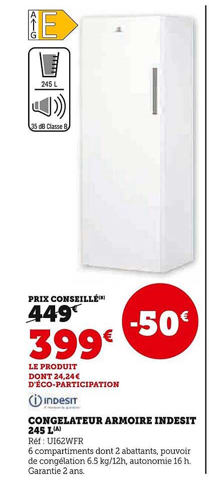 CONGÉLATEUR ARMOIRE INDESIT 245 L