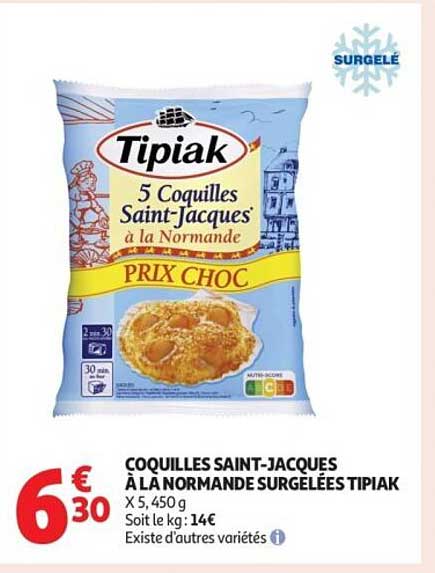 COQUILLES SAINT-JACQUES À LA NORMANDE SURGELÉES TIPIAK