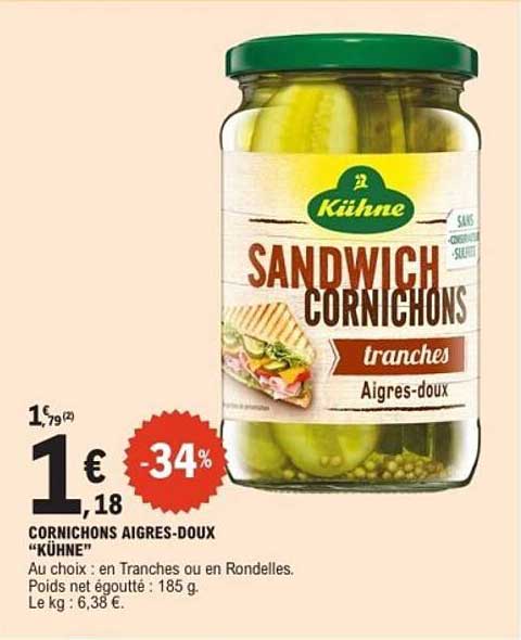 CORNICHONS AIGRES-DOUX "KÜHNE"