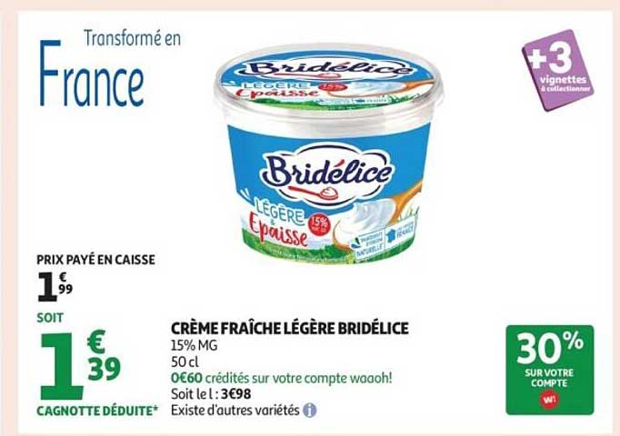 CRÈME FRAÎCHE LÉGÈRE BRIDÉLICE