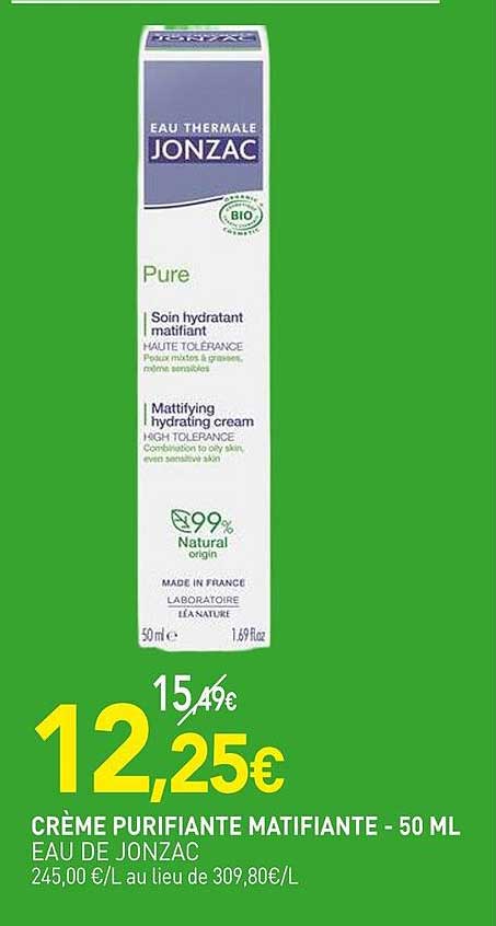 CRÈME PURIFIANTE MATIFIANTE - 50 ML EAU DE JONZAC