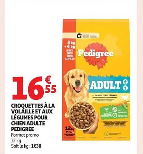Croquettes à la volaille et aux légumes pour chien adulte Pedigree