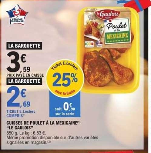 Cuisses de Poulet à la Mexicaine "Le Gaulois"