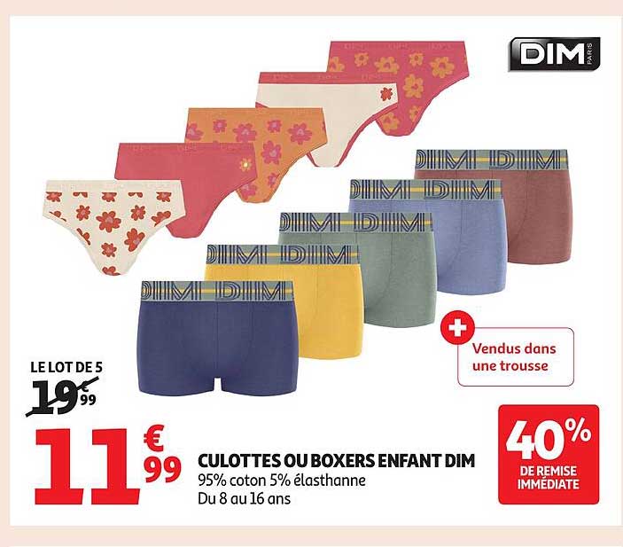 CULOTTES OU BOXERS ENFANT DIM