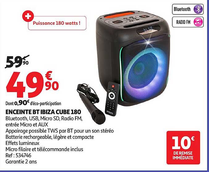 ENCEINTE BT IBIZA CUBE 180