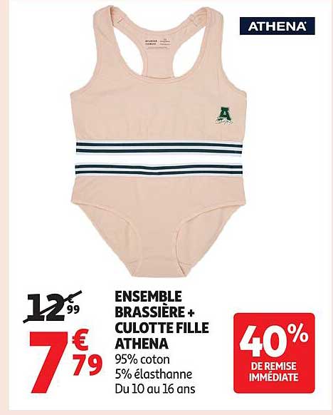 ENSEMBLE BRASSIÈRE + CULOTTE FILLE ATHENA