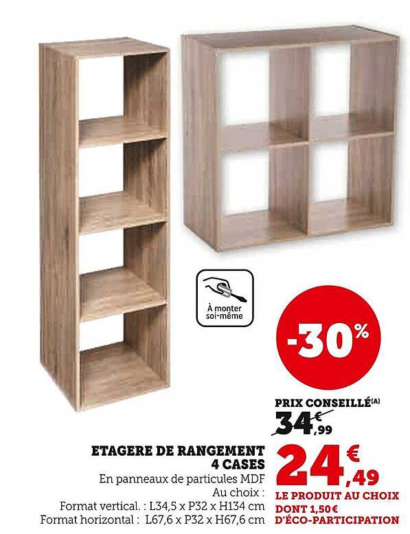 ETAGÈRE DE RANGEMENT 4 CASES