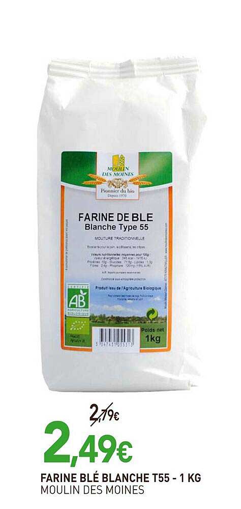 FARINE BLÉ BLANCHE T55 - 1 KG