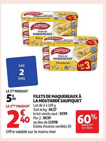 FILETS DE MAQUEREAUX À LA MOUTARDE SAUPIQUET