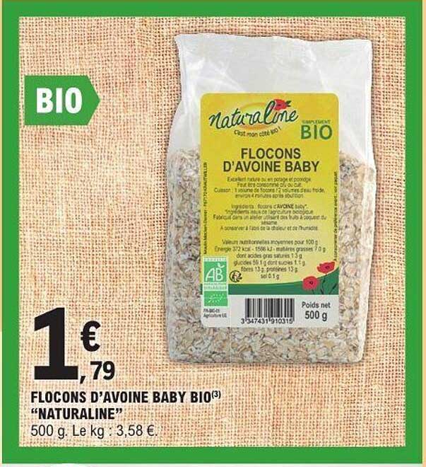 FLOCONS D’AVOINE BABY BIO "NATURALINE"
