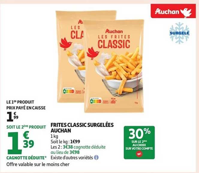 FRITES CLASSIC SURGELÉES AUCHAN