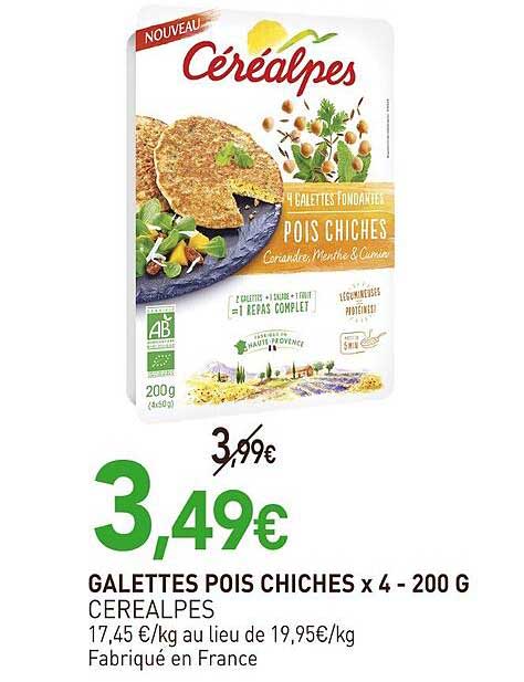 GALETTES POIS CHICHES x 4 - 200 G