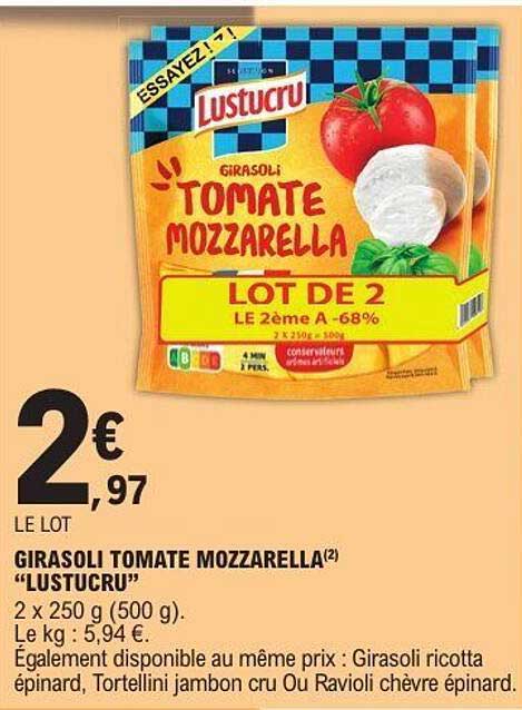 GIRASOLI TOMATE MOZZARELLA(2) "LUSTUCRU"