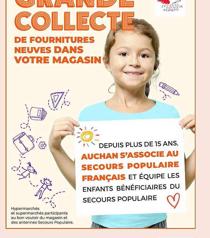 GRANDE COLLECTE DE FOURNITURES NEUVES DANS VOTRE MAGASIN