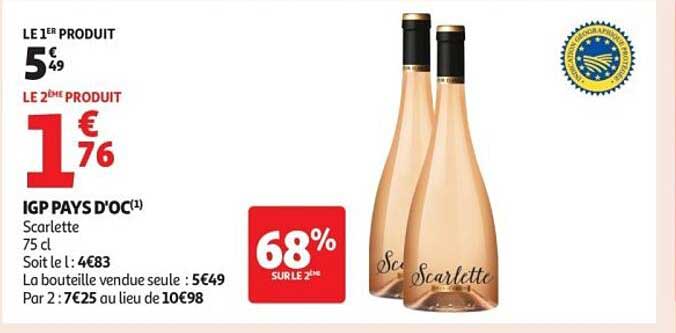 IGP PAYS D'OC Scarlett 75 cl