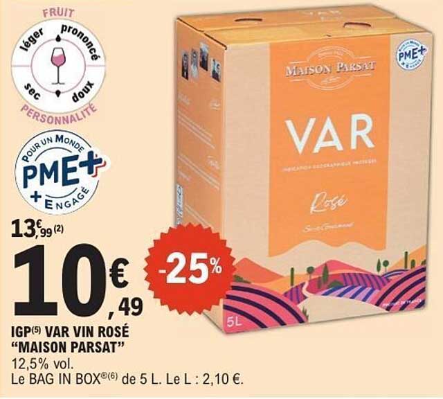 IGP(5) VAR VIN ROSÉ "MAISON PARSAT"