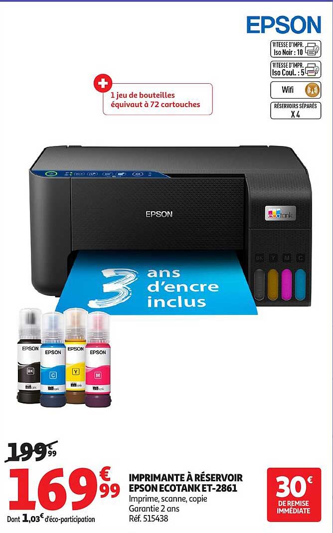 IMPRIMANTE À RÉSERVOIR EPSON ECOTANK ET-2861