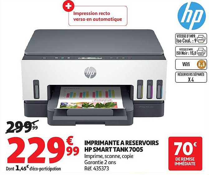 IMPRIMANTE A RESERVOIRS HP SMART TANK 7005