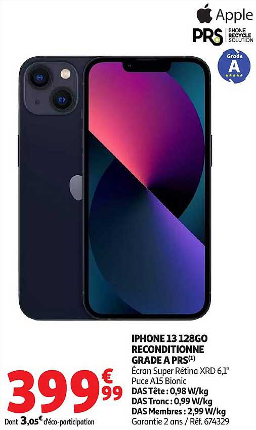 IPHONE 13 128GO RECONDITIONNE GRADE A PRS