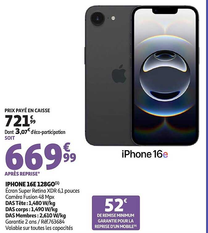 iPhone 16E 128GO