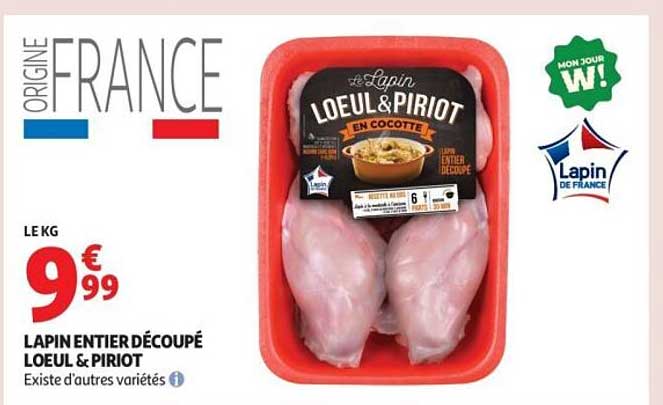 LAPIN ENTIER DÉCOUPÉ LOEUL & PIRIOT