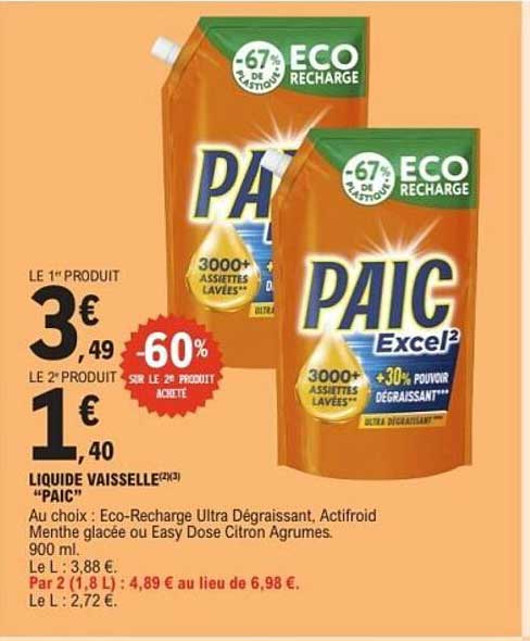 LIQUIDE VAISSELLE (2X1) "PAIC"