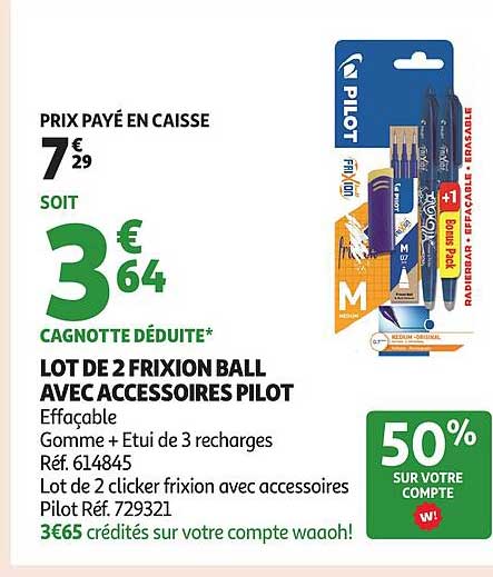 LOT DE 2 FRIXION BALL AVEC ACCESSOIRES PILOT
