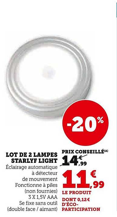 LOT DE 2 LAMPES STARLYF LIGHT