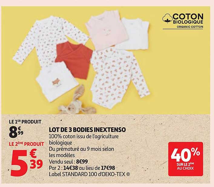 LOT DE 3 BODIES INEXTENSO