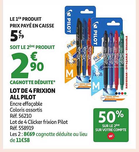 LOT DE 4 FRIXION ALL PILOT