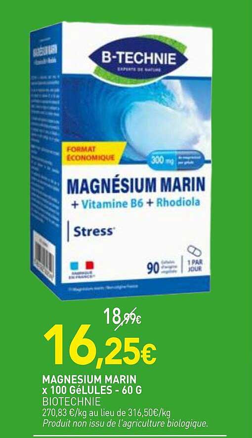 MAGNÉSIUM MARIN x 100 GÉLULES - 60 G