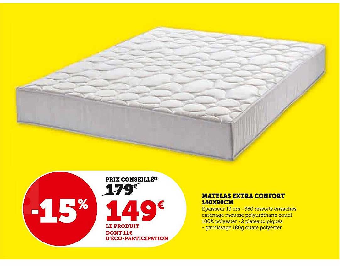 MATELAS EXTRA CONFORT 140X90CM