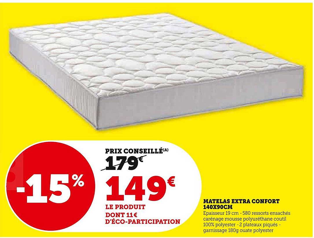 MATELAS EXTRA CONFORT 140X90CM