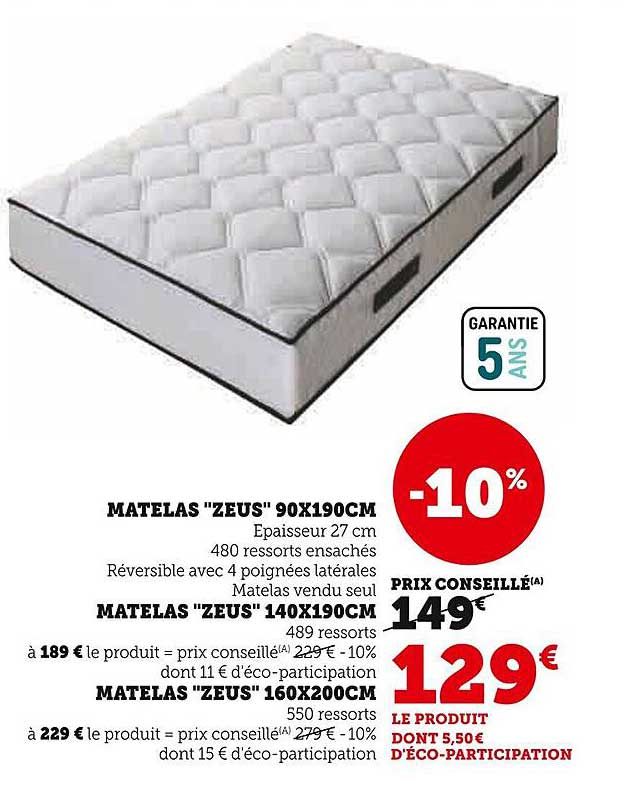 MATELAS "ZEUS" 90X190CM