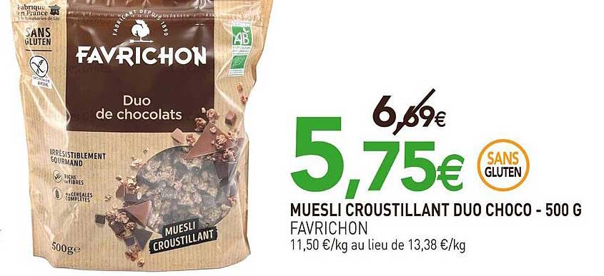 MUESLI CROUSTILLANT DUO CHOCO - 500 G